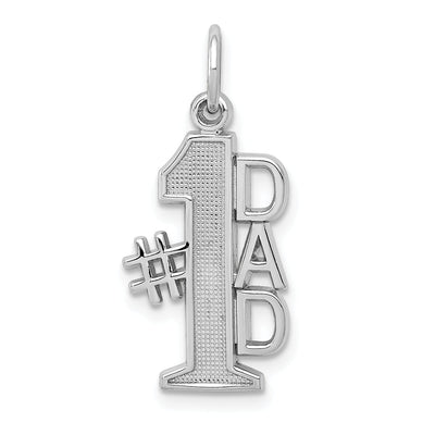 14k White Gold Polished #1 Dad Charm at $ 96.88 only from Jewelryshopping.com