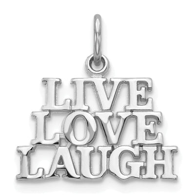 14k White Gold Polished Live Love Laugh Charm at $ 100.93 only from Jewelryshopping.com