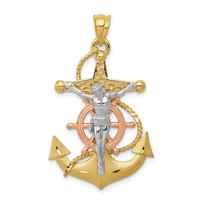 14k Tri Color Gold Mariners Cross Pendant at $ 434.06 only from Jewelryshopping.com