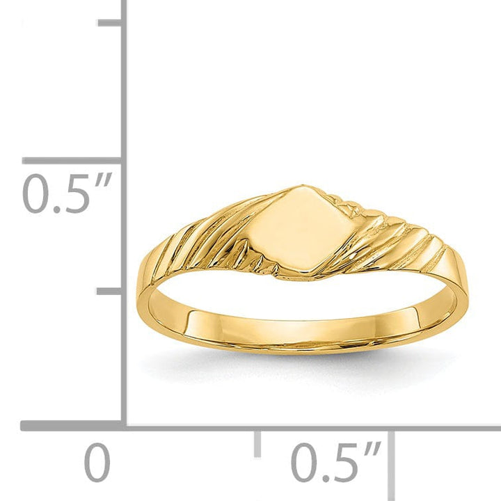 14k Yellow Gold Fancy Signet Children's Ring