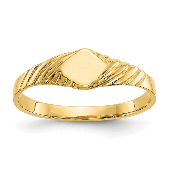 14k Yellow Gold Fancy Signet Children's Ring