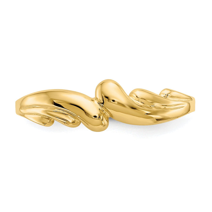 14k Yellow Gold Polished Swirl Dome Ring