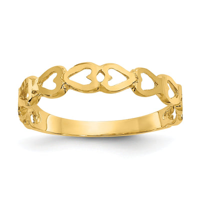 14k Yellow Gold Heart Ring at $ 91.44 only from Jewelryshopping.com
