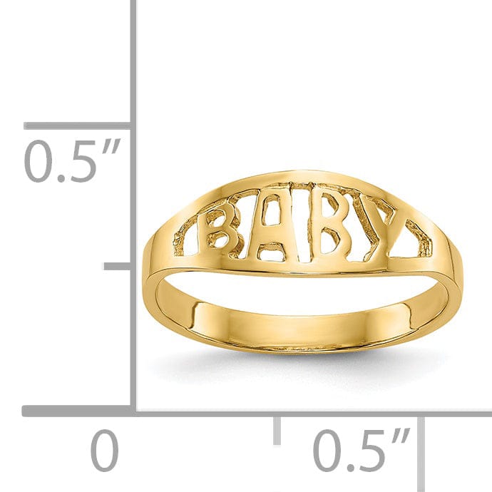 14k Yellow Gold Polished Baby Children's Ring