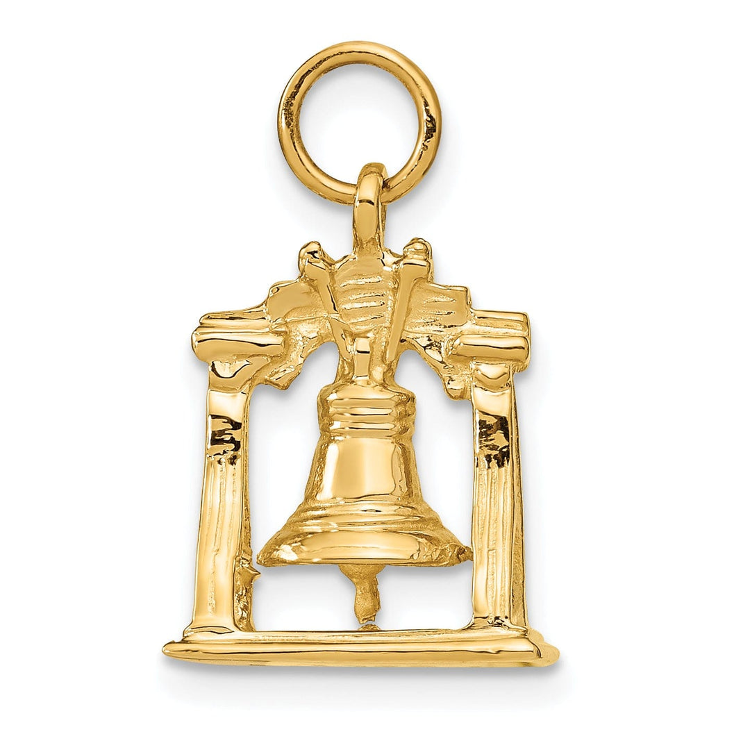 14k Yellow Gold Solid 3-D Liberty Bell Charm
