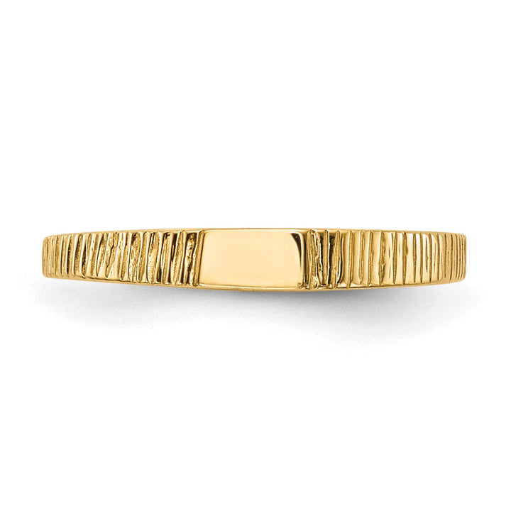 14k Yellow Gold Ridged Baby Children's Ring