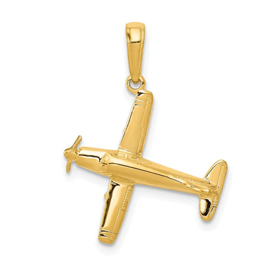 14k Yellow Gold 3-D Low-Wing Airplane Pendant at $ 175.9 only from Jewelryshopping.com