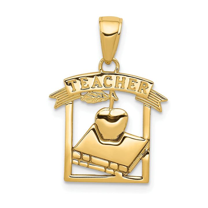 14k Yellow Polished Gold Teacher Frame Pendant