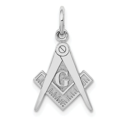 14k White Gold Polished Masonic Charm Pendant at $ 79.79 only from Jewelryshopping.com