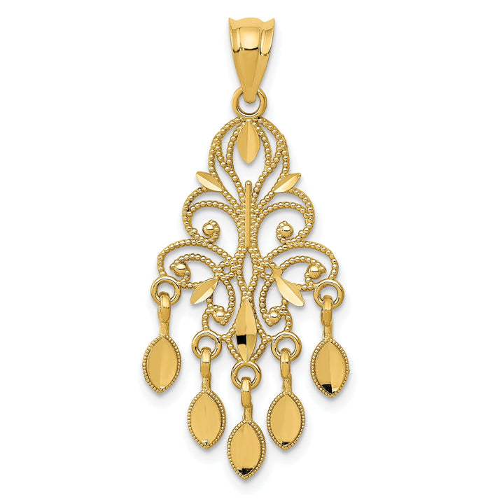 14k Yellow Gold Polished D.C Chandelier Design Pendant