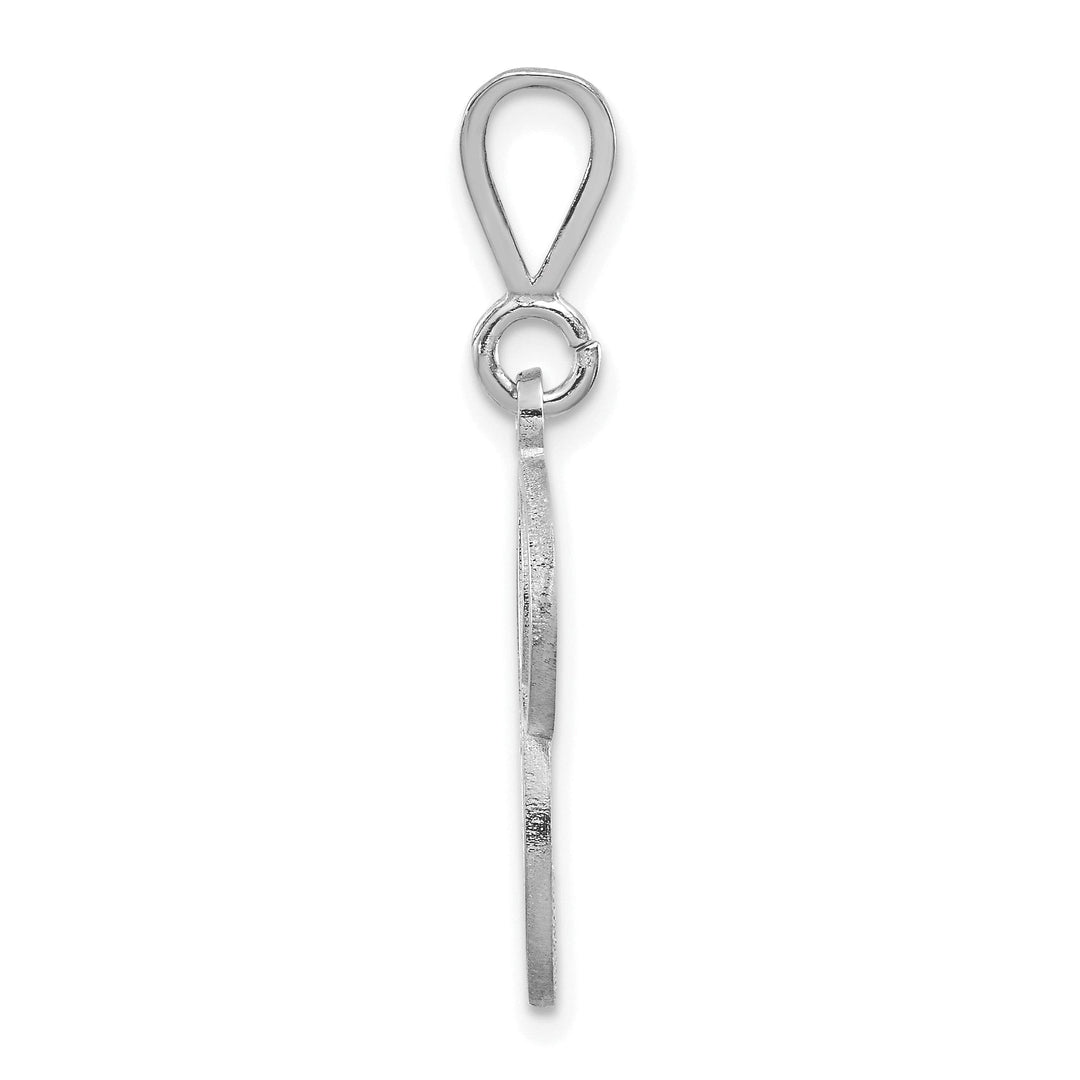 14K White GoldFancy Filigree Script Design Letter P Initial Pendant
