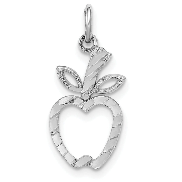 14k White Gold Apple Charm Pendant