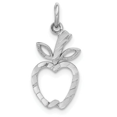 14k White Gold Apple Charm Pendant at $ 60.76 only from Jewelryshopping.com