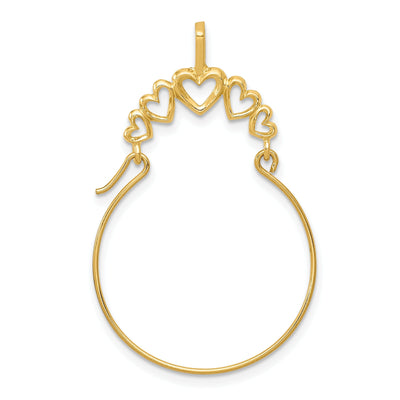 14k Yellow Gold Solid 5-Heart Design Charm Holder Pendant at $ 69.05 only from Jewelryshopping.com