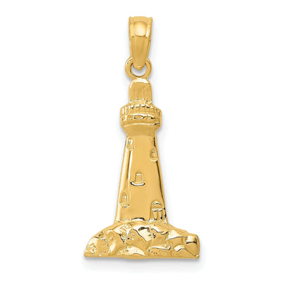 14k Yellow Gold Polished Finish Solid CAPE MAY Lighthouse Charm Pendant at $ 80.38 only from Jewelryshopping.com