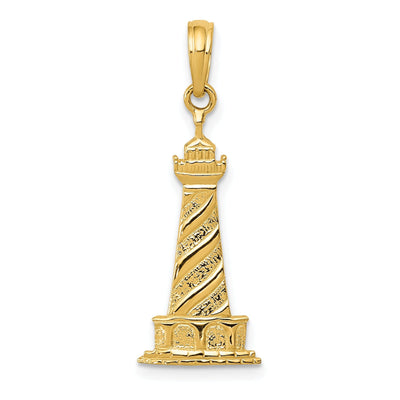 14k Yellow Gold Lighthouse Pendant at $ 94.27 only from Jewelryshopping.com