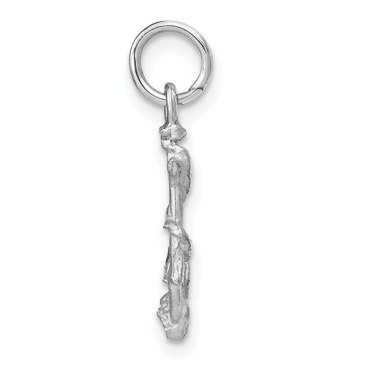14k White Gold Solid D.C 3-D Anchor Charm