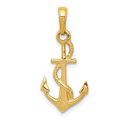 14k Yellow Gold Solid Polished Anchor Pendant at $ 114.9 only from Jewelryshopping.com