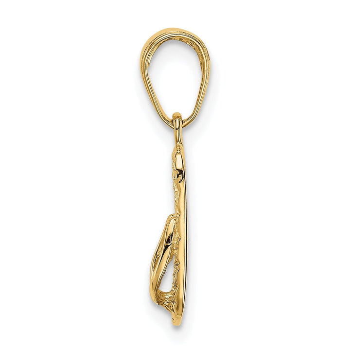 14k Yellow Gold 3-D Hawaii Flip Flop Pendant