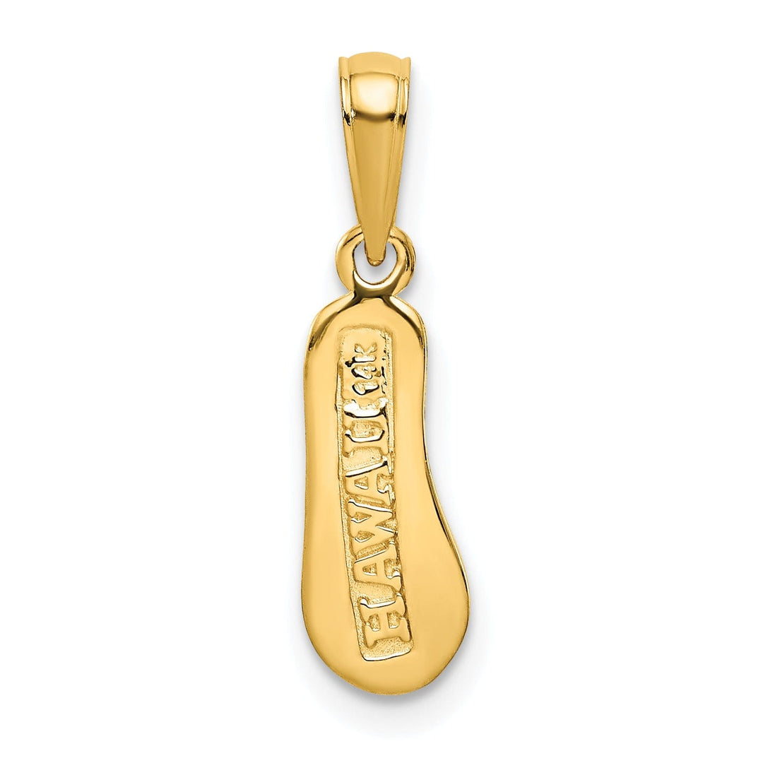 14k Yellow Gold 3-D Hawaii Flip Flop Pendant