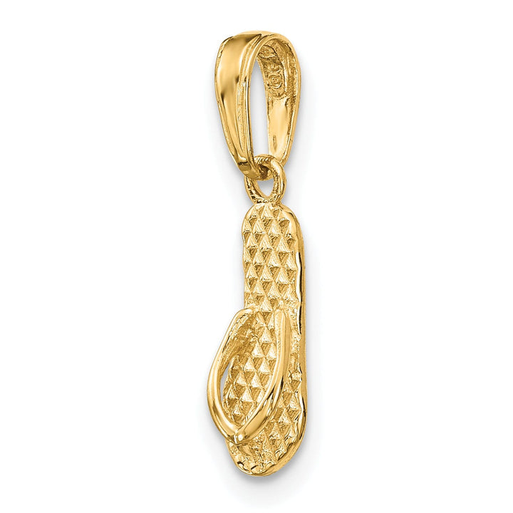 14k Yellow Gold 3-D Hawaii Flip Flop Pendant