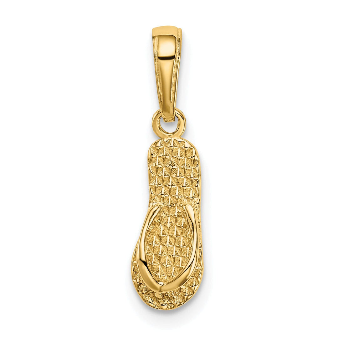 14k Yellow Gold 3-D Hawaii Flip Flop Pendant