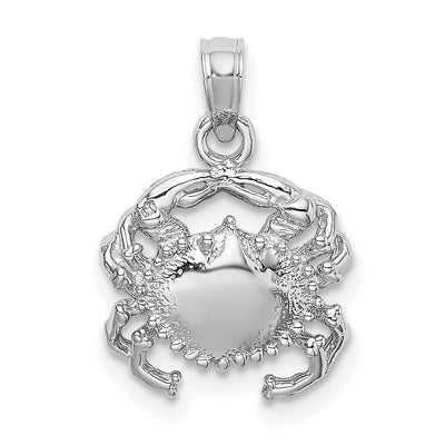 14k White Gold Solid Polished Finish Open-Backed Soild Crab Charm Pendant at $ 103.99 only from Jewelryshopping.com