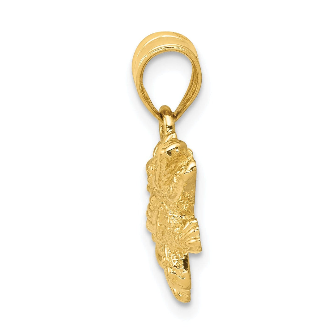14k Yellow Gold Solid Polished Finish Open-Backed Crocodile Charm Pendant