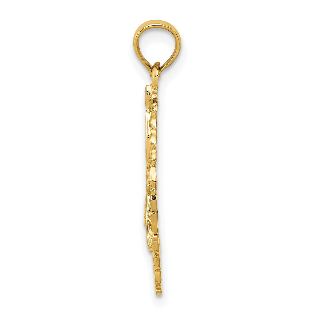 Solid 14 Yellow Gold Girl Gymnast Charm Pendant