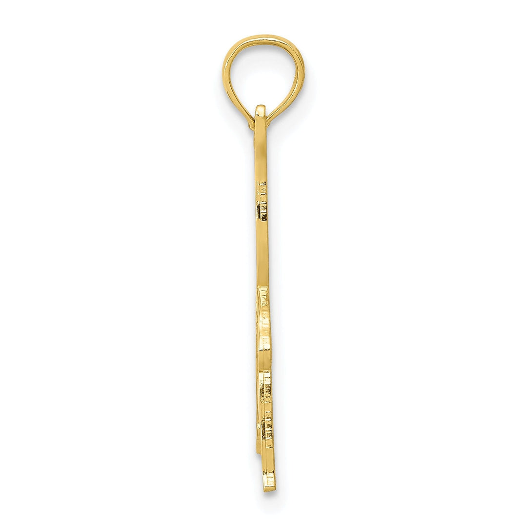 Solid 14 Yellow Gold Girl Gymnast Charm Pendant