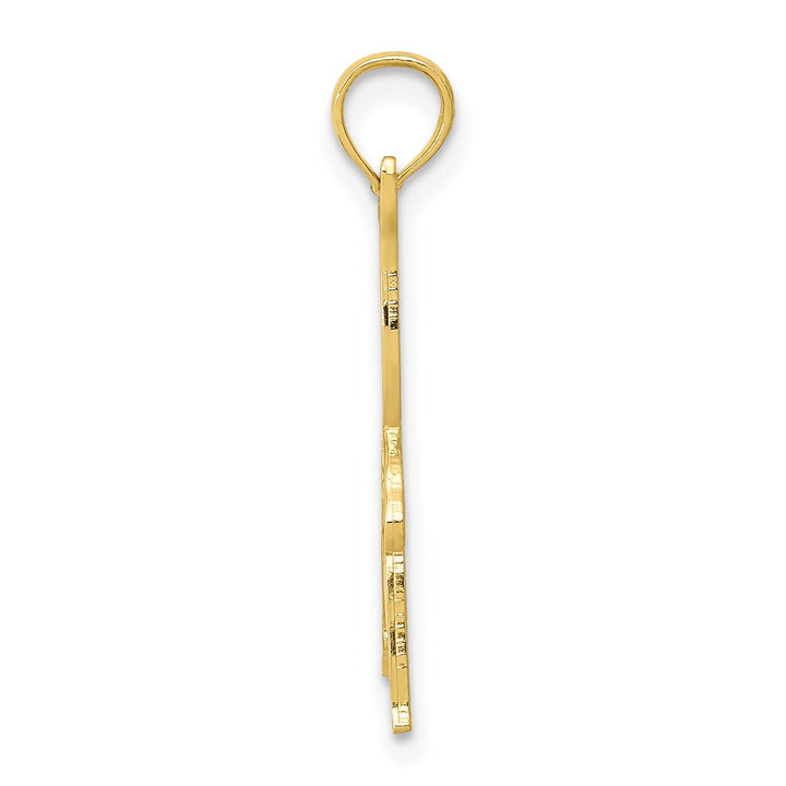 Solid 14 Yellow Gold Girl Gymnast Charm Pendant