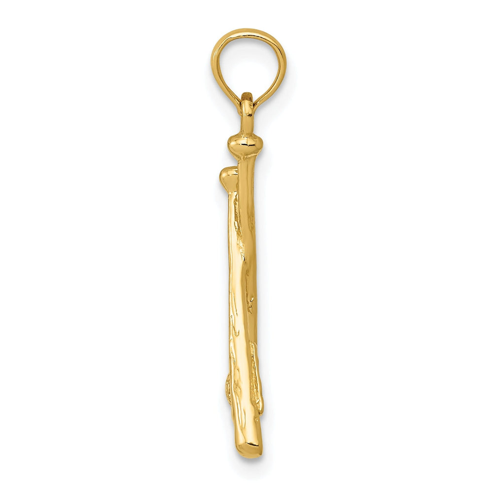 14k Yellow Gold Bats and Ball Baseball Pendant