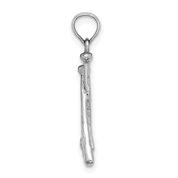 14k White Gold Baseball Bats and Ball Pendant