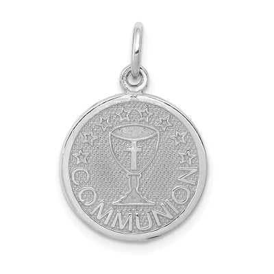 14k White Gold Communion Medal Pendant. Engraving fee $22.00. at $ 141.29 only from Jewelryshopping.com