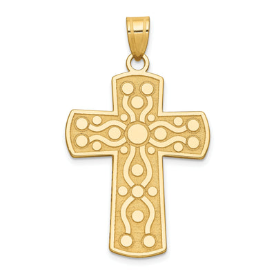 14k Yellow Gold Cross with Serenity Prayer Pendant