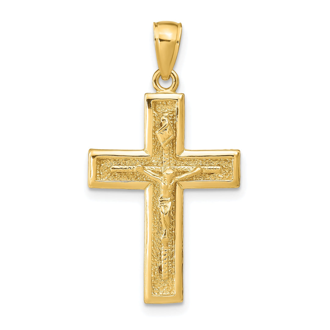 14k Yellow Gold Polished Crucifix Pendant