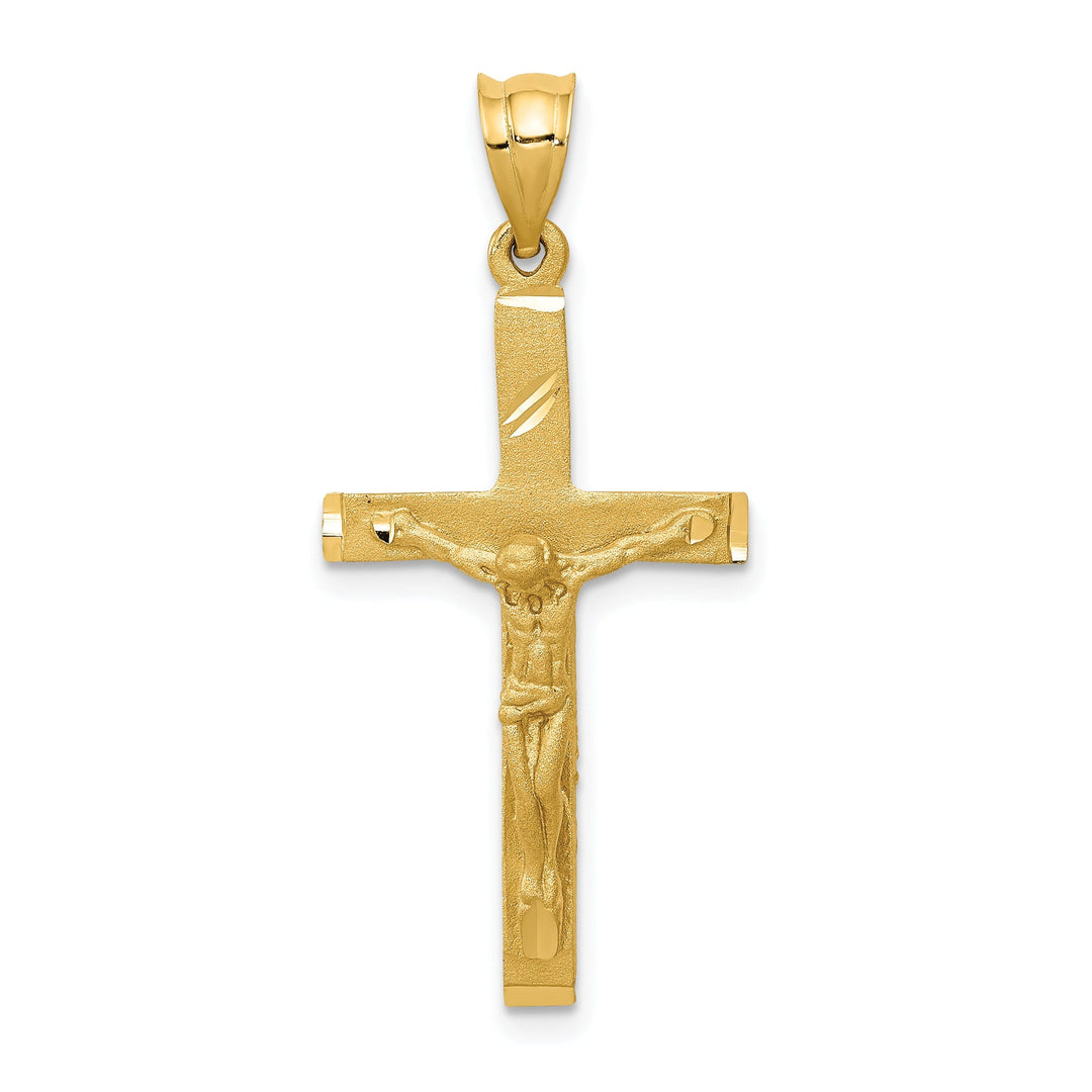 14k Yellow Gold Latin Crucifix Pendant