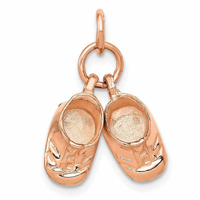 14k Rose Gold Polished 3 D Baby Shoes Pendant. at $ 203.33 only from Jewelryshopping.com