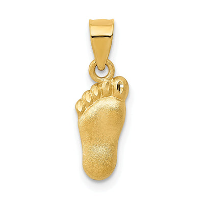 14k Yellow Gold Satin Polished Foot Pendant. at $ 63.14 only from Jewelryshopping.com