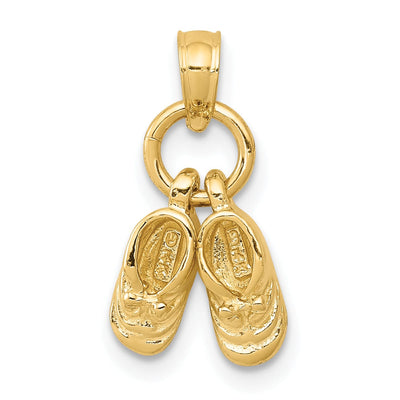 Solid 14k Yellow Gold 3 D Baby Shoes Pendant. at $ 130.61 only from Jewelryshopping.com