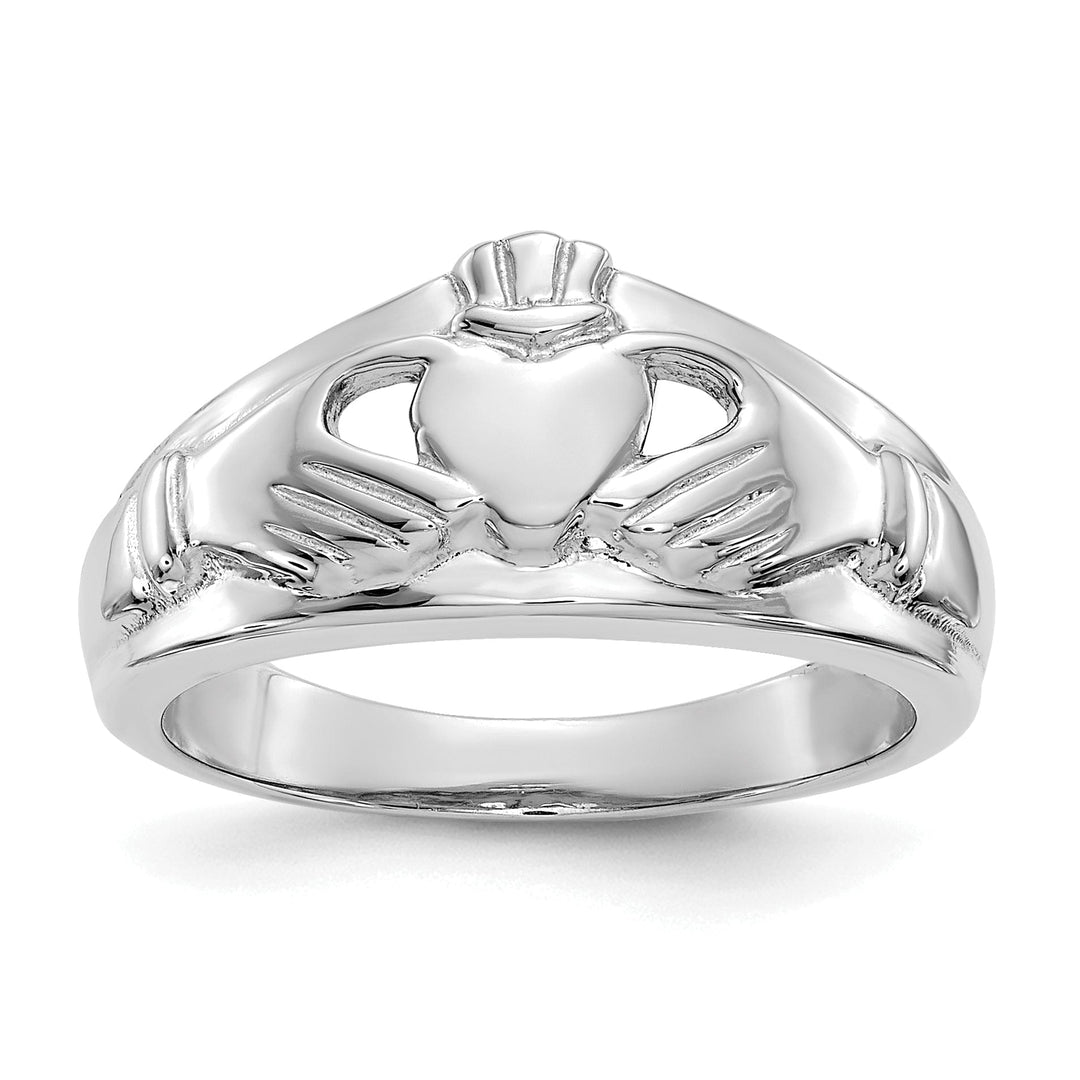 ladies 14kt white gold claddagh ring