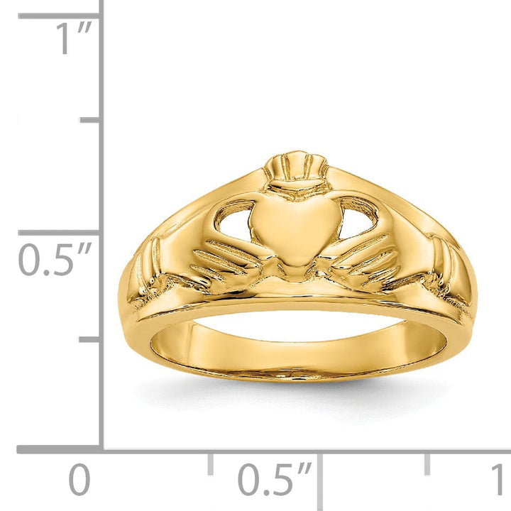 14kt yellow gold claddagh ladies ring