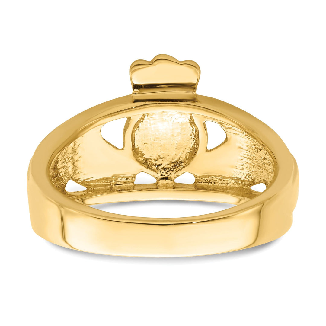 Ladies polished 14kt yellow gold claddagh ring