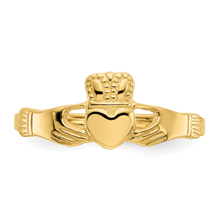 14kt ladies yellow gold claddagh ring