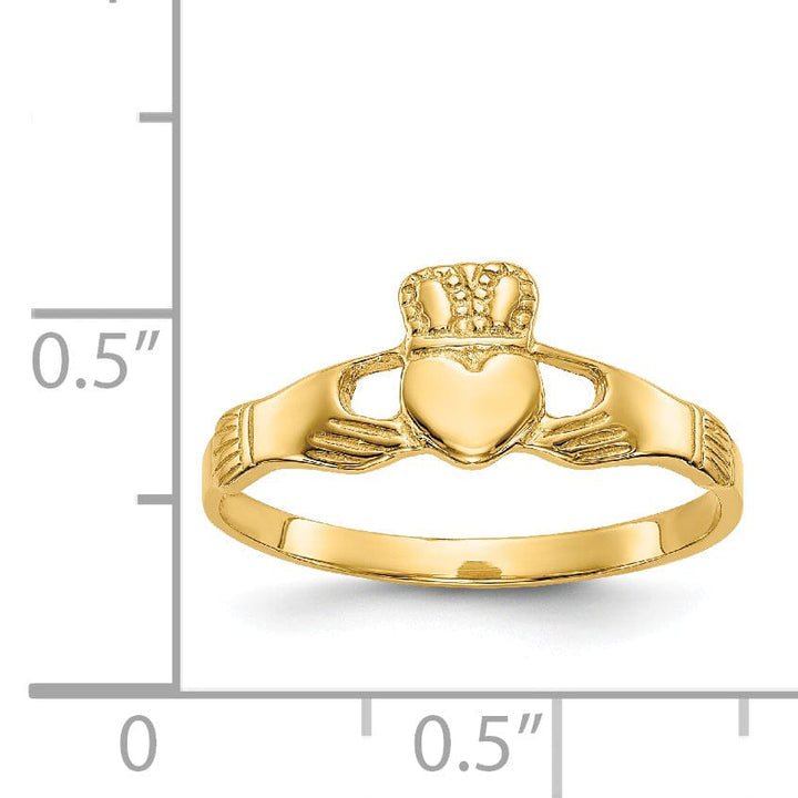 14kt ladies yellow gold claddagh ring