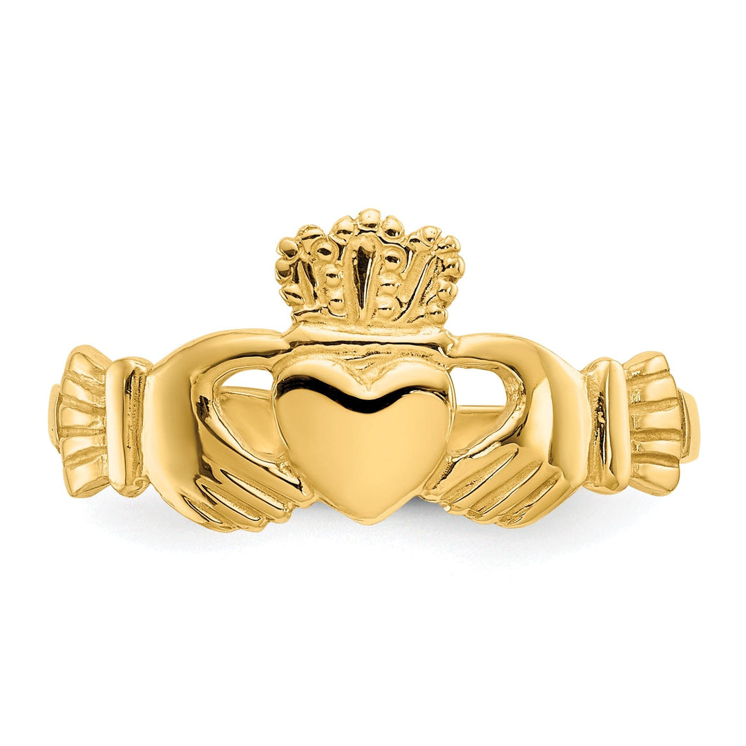 14kt polished ladies claddagh ring