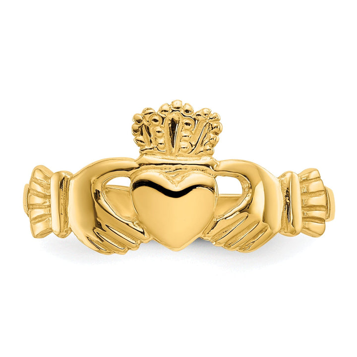 14kt polished ladies claddagh ring