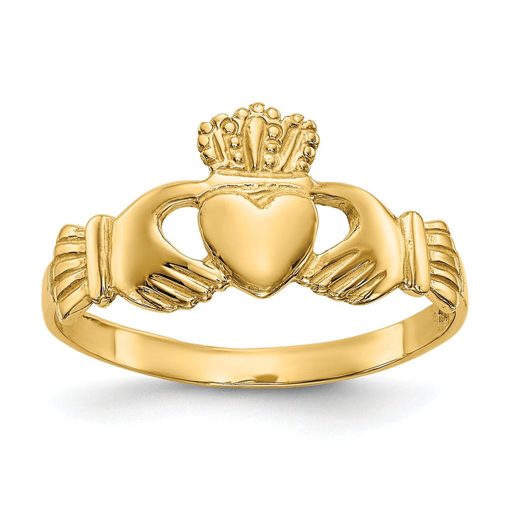 14kt polished ladies claddagh ring