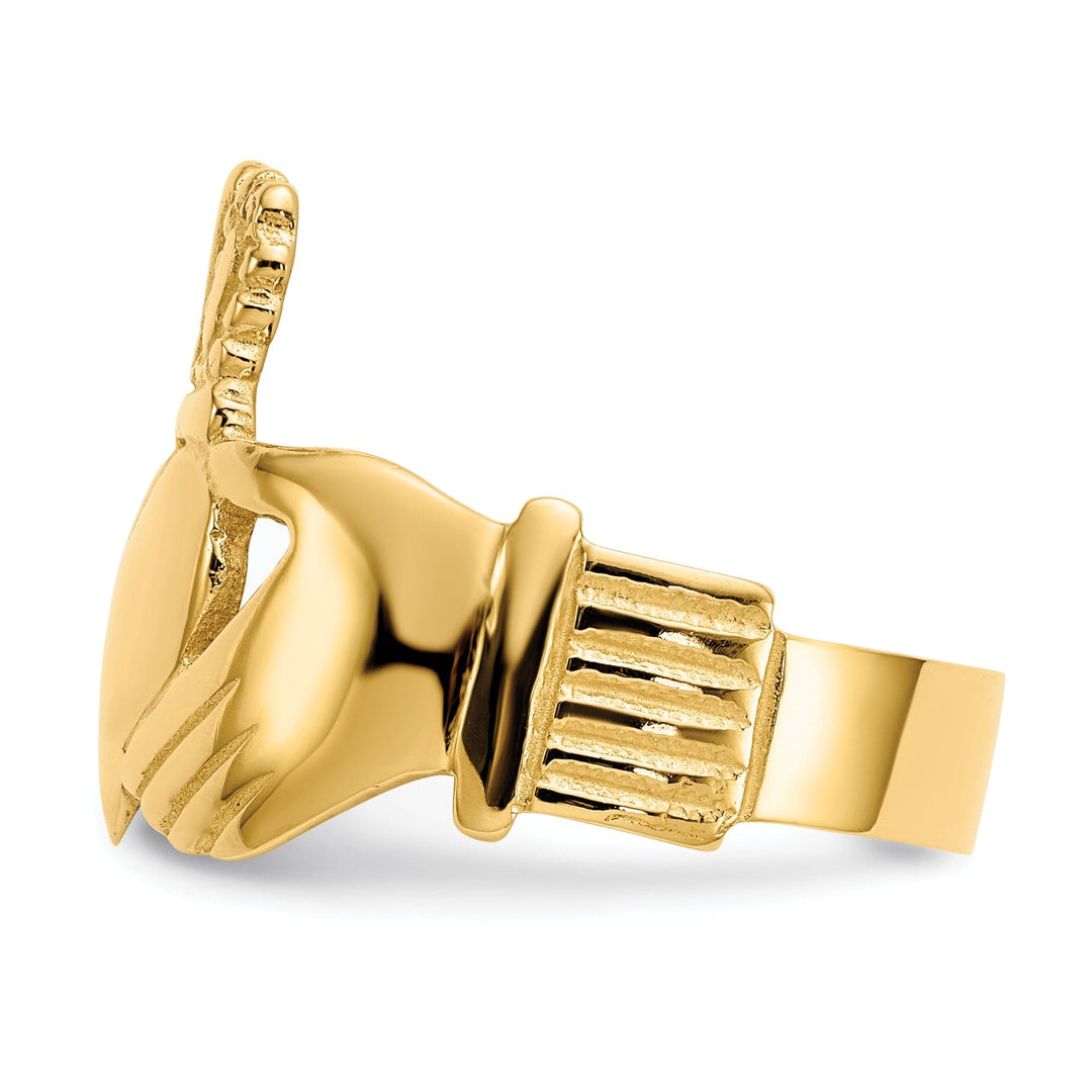 14kt yellow gold ladies claddagh ring