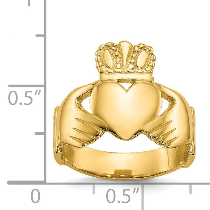 14kt yellow gold ladies claddagh ring